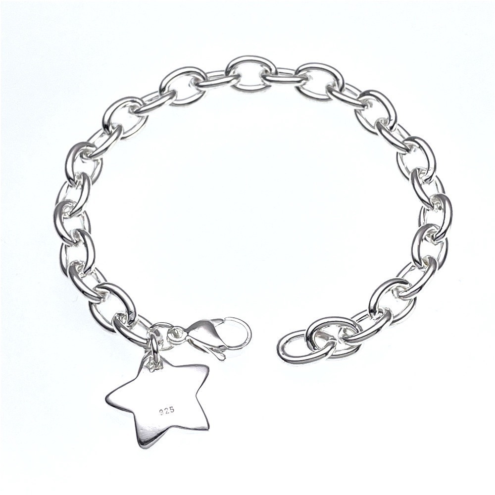 Sterling Silver Star Charm Link Bracelet - Picture 6 of 6